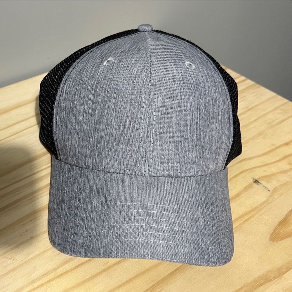 Unisex Grey and Black PONYTAIL Baseball Cap - New